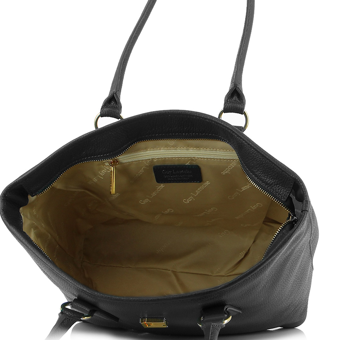 Guy Laroche Black & Brown 3-Compartment Handbag Purse